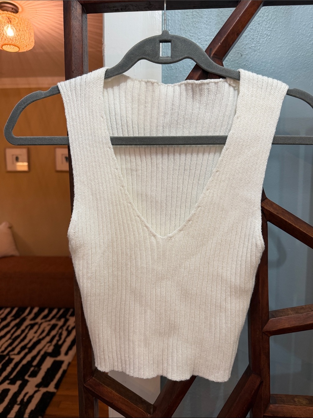 White V Neck Tank
